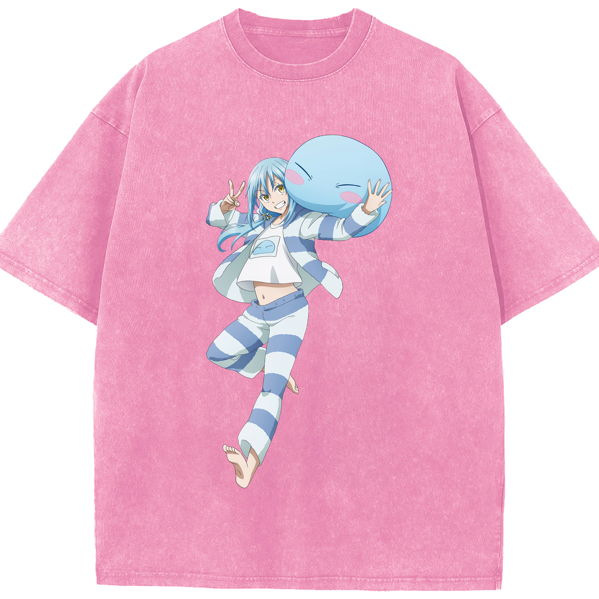 （画像用） 転スラ Regarding Reincarnated to Slime 綿100% ヴィンテージ風 半袖Tシャツ（フロントプリント）